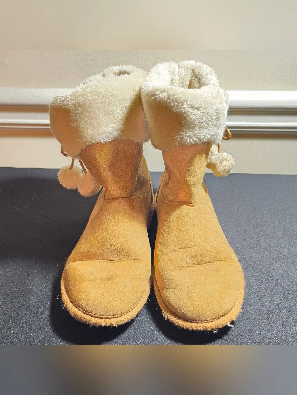 2-Pairs of Girls' Boots, Black and Brown Faux-Shearling Winter Ankle Boots